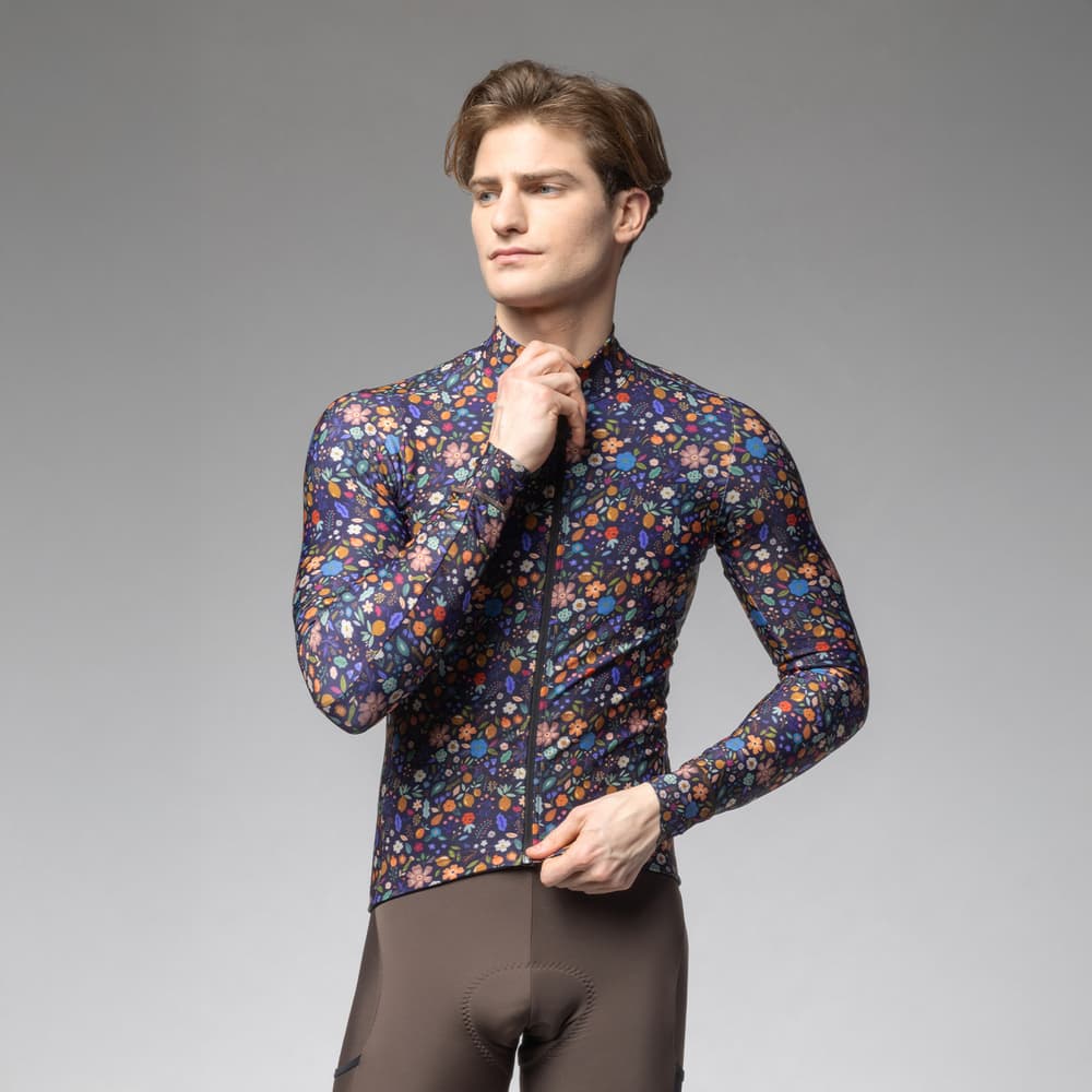 Zateplený cyklistický dres ALÉ pánský PRAGMA FLOWERY
