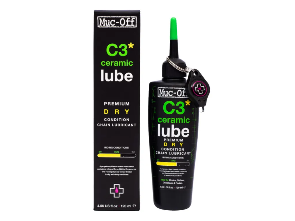 Muc-Off C3 Dry Ceramic Lube – mazivo na řetěz s keramikou do sucha, 120 ml