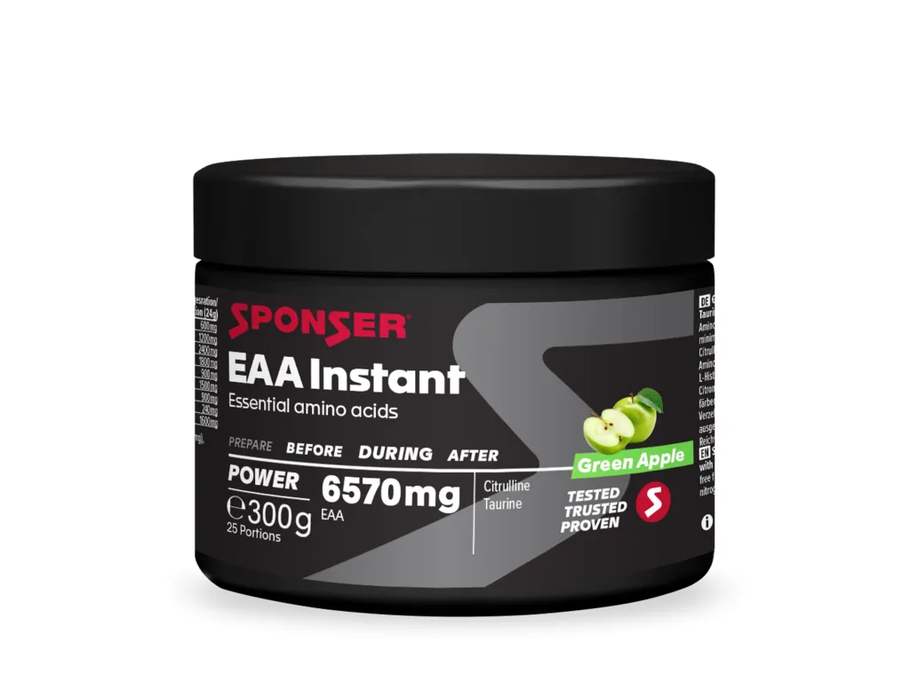 Sponser EAA Instant 300 g – široké spektrum aminokyselin v prášku s příchutí Green Apple