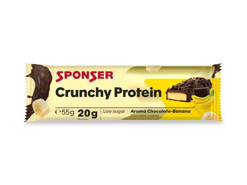 Sponser Crunchy Protein Chocolate-banana 55 g – křupavá proteinová tyčinka s kolagenem