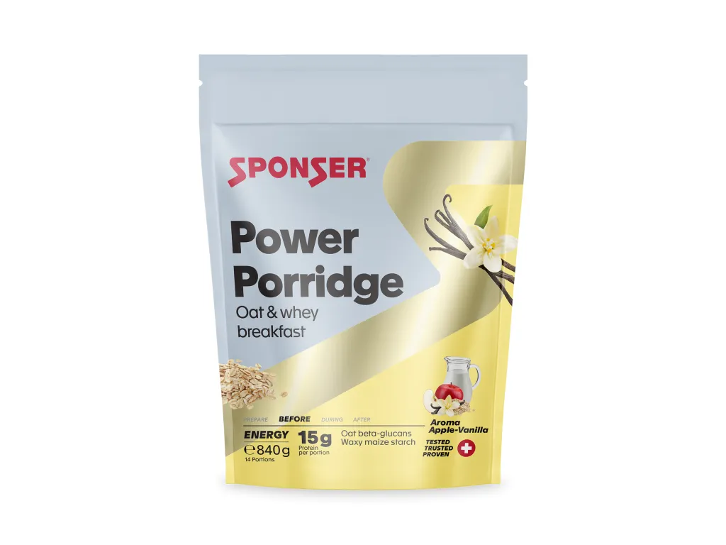 Sponser Power Porridge Apple-Vanilla – energetická proteinová kaše, Sáček