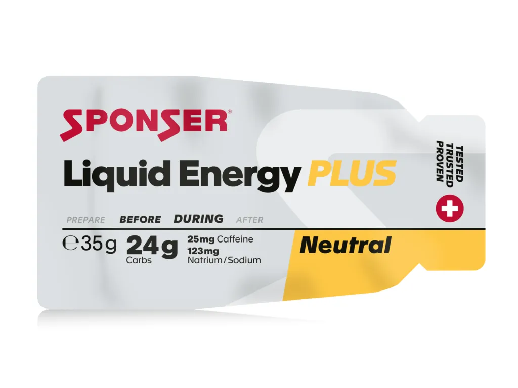 Sponser Liquid Energy Plus – energetický gel s kofeinem, Neutral, 35 g