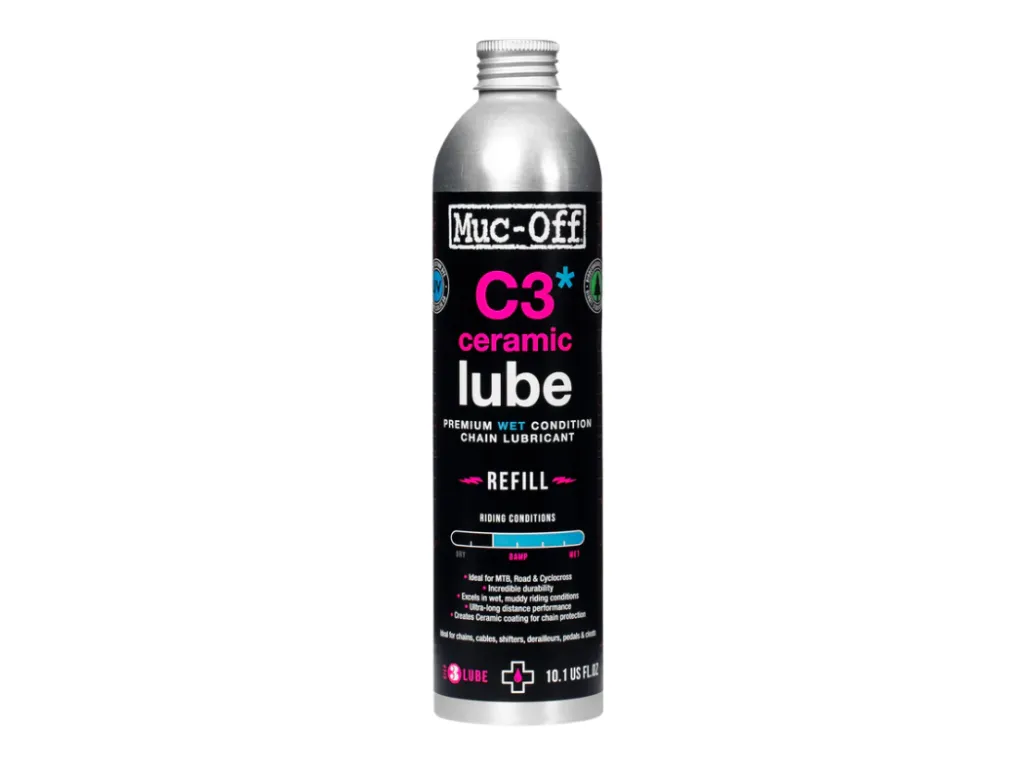 Muc-Off C3 Wet Ceramic Lube – mazivo na řetěz s keramikou do mokra, 300 ml refill