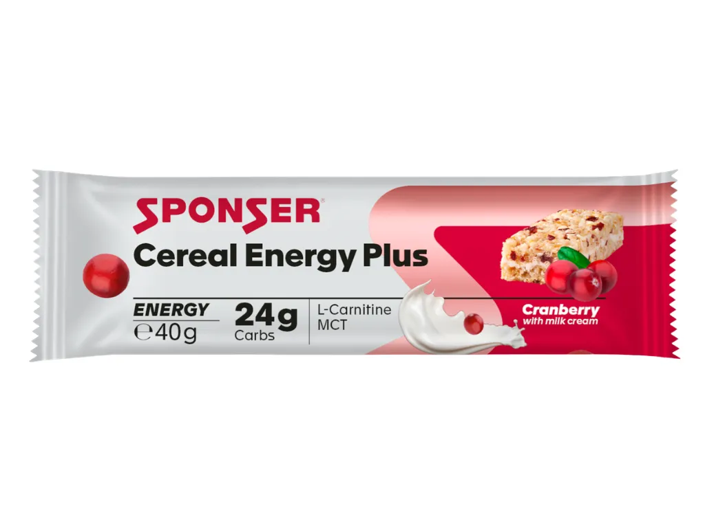 Sponser Cereal Energy Plus Bar Cranberry 40 g – brusinková cereální tyčinka