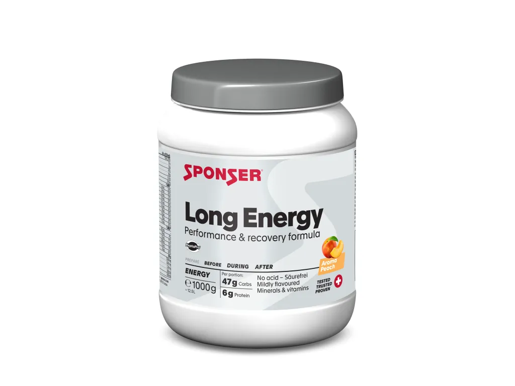 Sponser Long Energy – hypotonický nápoj s peptidy pro vytrvalostní výkony s příchutí