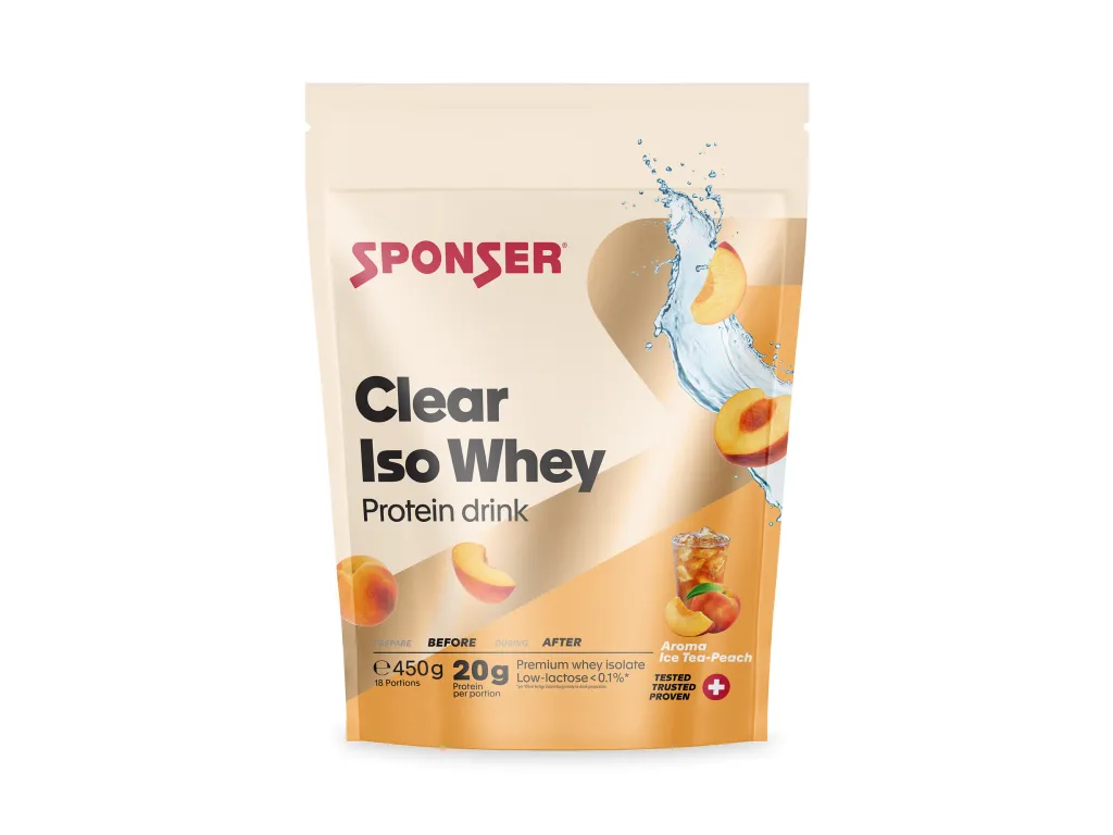 Sponser Clear Iso Whey – syrovátkový izolát, Ice Tea - Peach