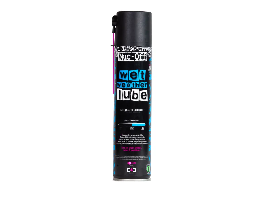 Muc-Off Wet Weather Lube 400 ml – mazivo na řetěz ve spreji do mokra
