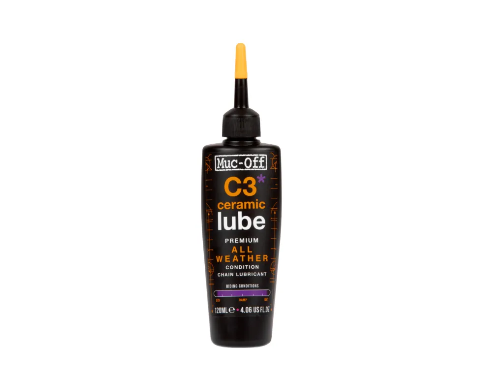 Muc-Off C3 All Weather Lube – mazivo na řetěz s keramikou do všech podmínek, 120 ml