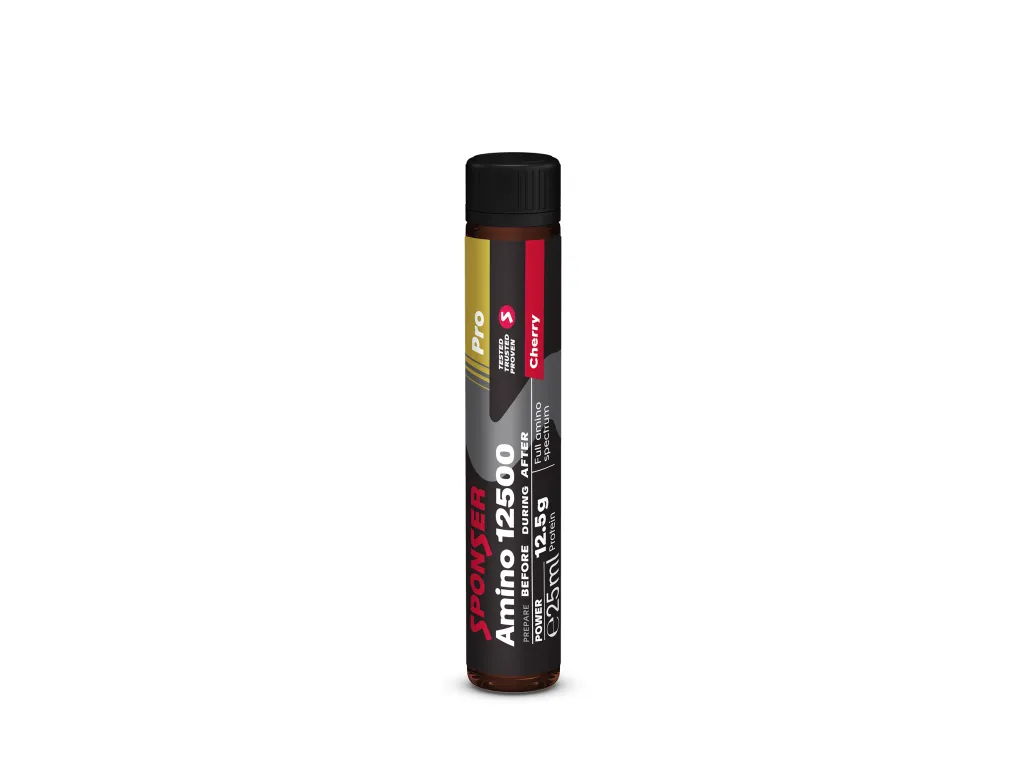 Sponser Amino 12500 Cherry (ampule 25 ml) – rychle vstřebatelné aminokyseliny