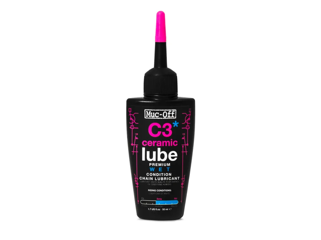 Muc-Off C3 Wet Ceramic Lube – mazivo na řetěz s keramikou do mokra, 50 ml