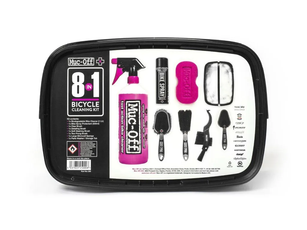 Muc-Off 8 In 1 MTB Cleaning Kit – komplexní sada pro čištění a ochranu povrchu MTB kol