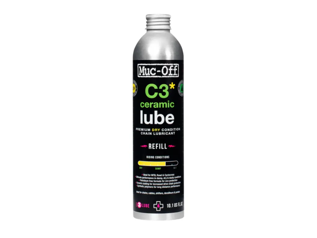 Muc-Off C3 Dry Ceramic Lube – mazivo na řetěz s keramikou do sucha, 300 ml refill