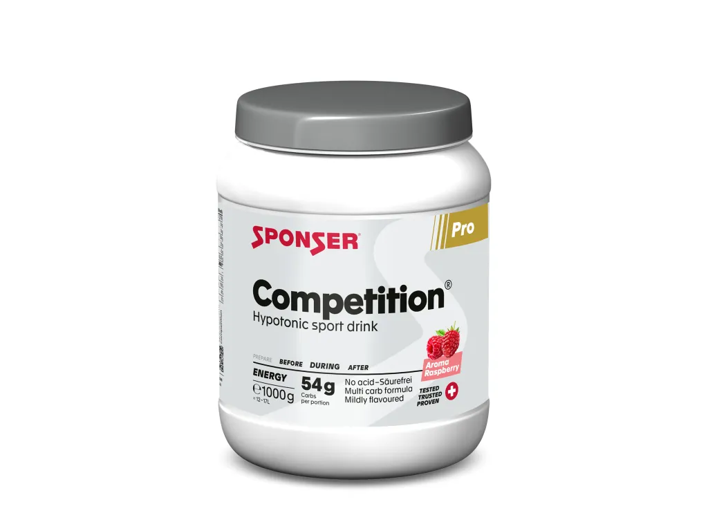 Sponser Competition Drink – zásaditý hypotonický nápoj s příchutí, 1000 g (Raspberry, Cool Mint)