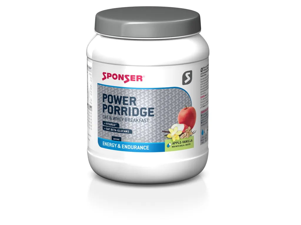 Sponser Power Porridge Apple-Vanilla – energetická proteinová kaše, Plastová dóza