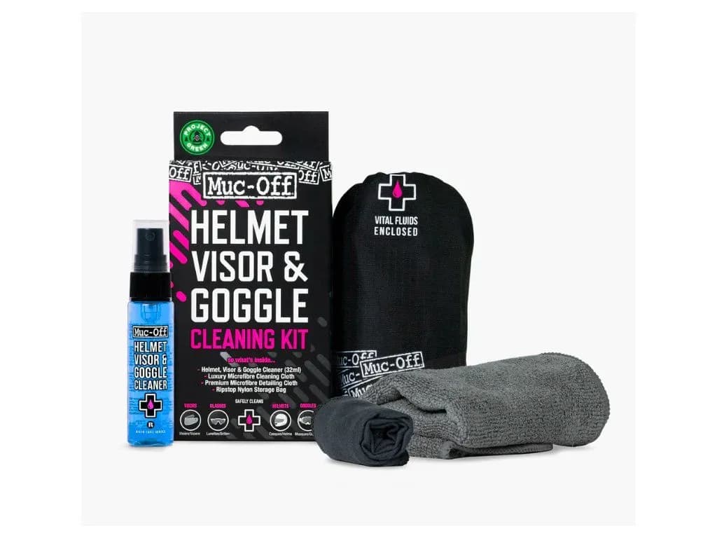 Muc-Off Visor, Lens & Google Cleaning Kit V2 – vylepšená sada na čištění hledí, plexi a brýlí