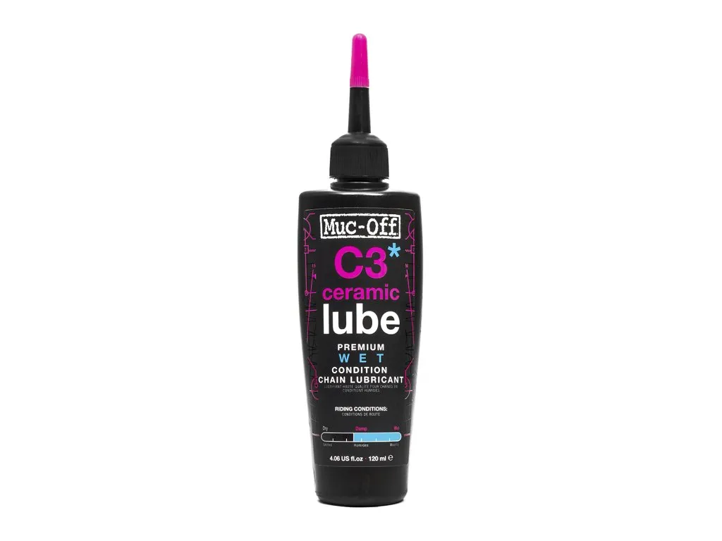 Muc-Off C3 Wet Ceramic Lube – mazivo na řetěz s keramikou do mokra, 120 ml