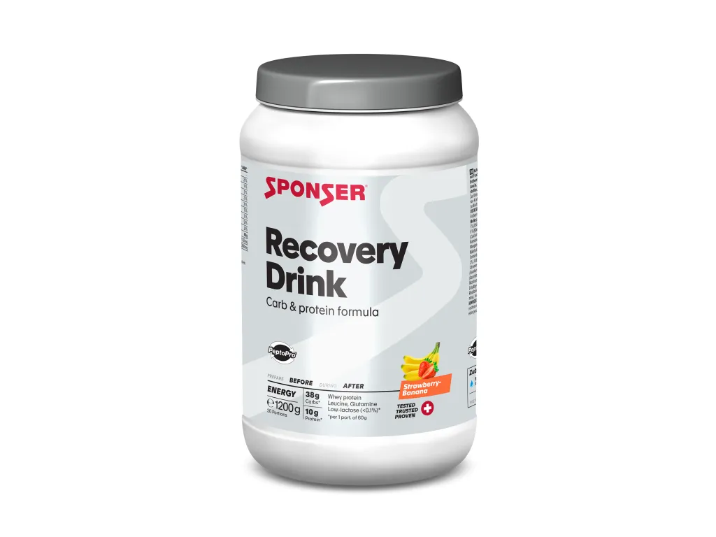 Sponser Recovery Drink – lehký ovocný regener, Strawberry-Banana, 1200 g