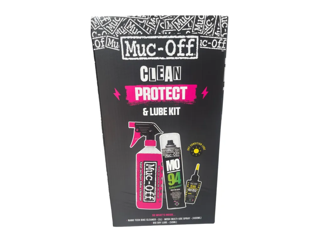 Muc-Off Clean, Protect & Lube Dry Kit – základní sada pro mytí, ochranu a lubrikaci kol