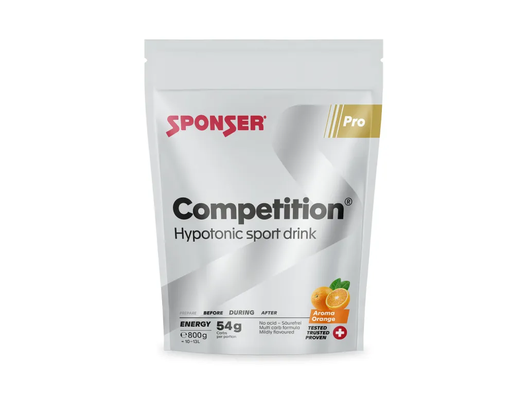 Sponser Competition Drink – zásaditý hypotonický nápoj s příchutí, 800 g (Orange, Cool Mint)