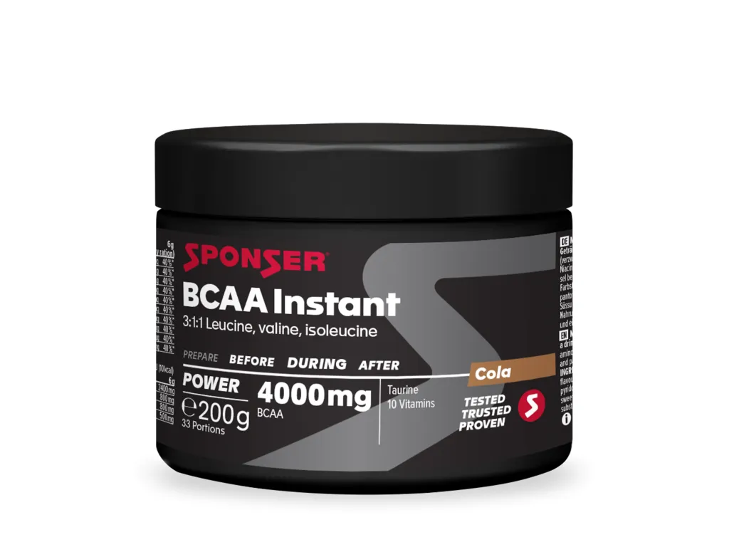 Sponser BCAA Instant Cola 200 g – bCAA v prášku s příchutí Coly